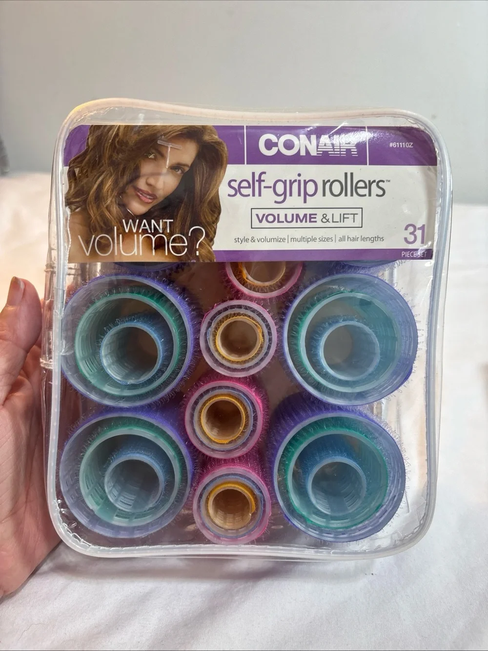 Conair Self-Grip Rollers Set - Blue, Purple, Teal